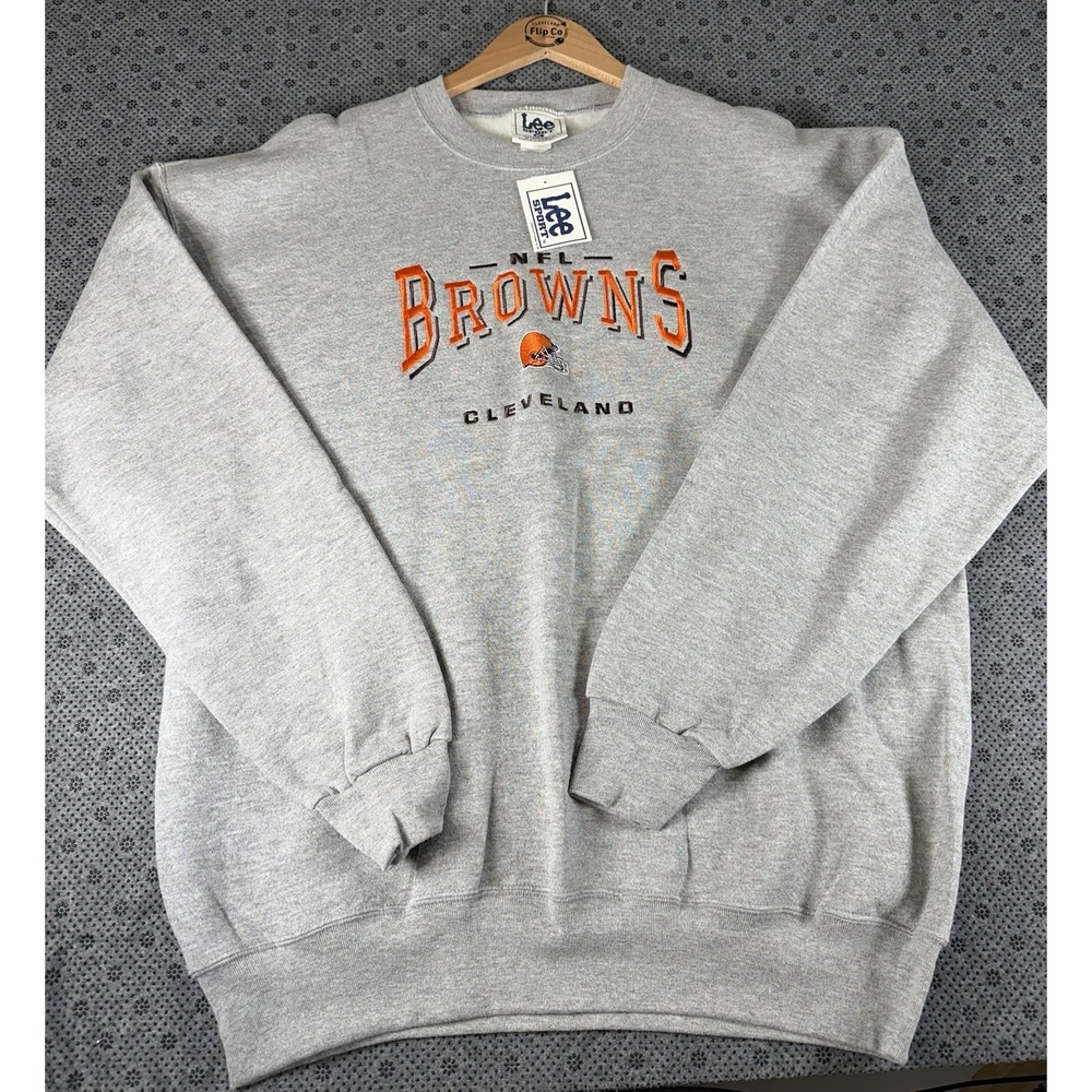 VINTAGE Cleveland Browns Lee Sport Sweatshirt Mens XL Gray Pullover 90s